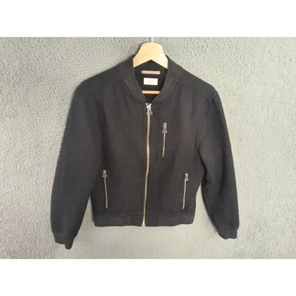 Apolis Global Citizen Jacket Mens Medium Wool Cotton Bomber Full Zip Long Sleeve
